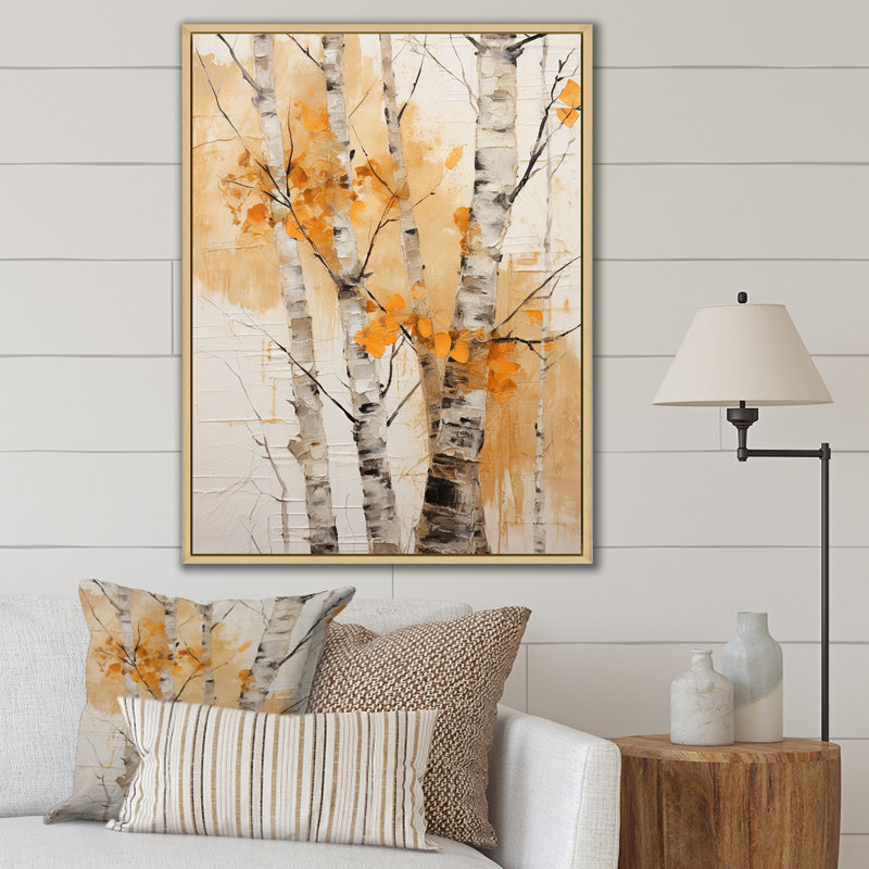 «Orange Brich Wood In Winter III», reproduction sur toile, Cadre flottant naturel, H 20 po x l 12 po x P 1 po