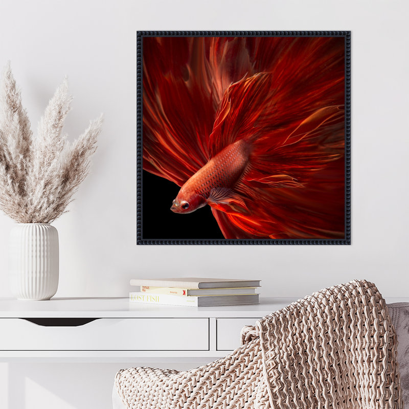 «Red Fire Betta Fish» par Antonyus Bunjamin (Abe), reproduction d'art sur toile encadrée, H 22 po x l 22 po