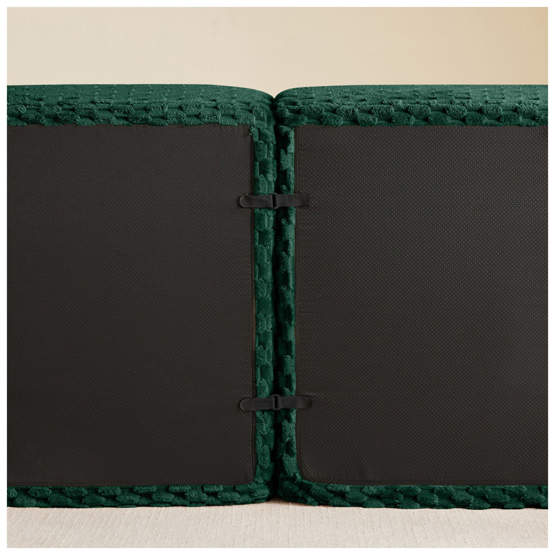 Elysium 81.9" W x 69.3" D x 33.1" H Flannelette Fabric Modular Sectional Sofa, Green Flannel