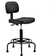 Backed Adjustable Height Ergonomic Industrial Stool with Footring Pedestal Base