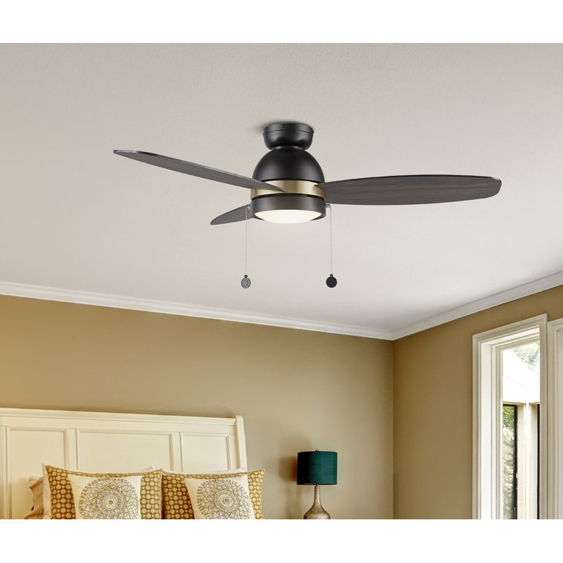 Ventilateur de plafond encastré à DEL à 3 pales 48 po avec chaînette et ensemble d'éclairage inclus Gregorios