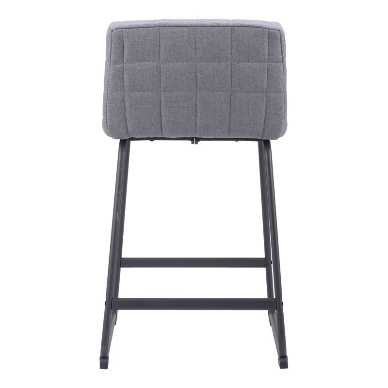 Pago Upholstered Counter Stool, Counter Stool (26.2" Seat Height), 100% Polyester-Gray
