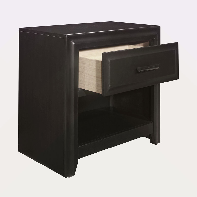 Table de chevet avec rangement de style moderne avec tiroir 1pc et finition espresso