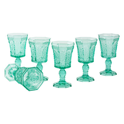 6 pièces 8 oz Hillyer Ensemble de verres à pied en verre