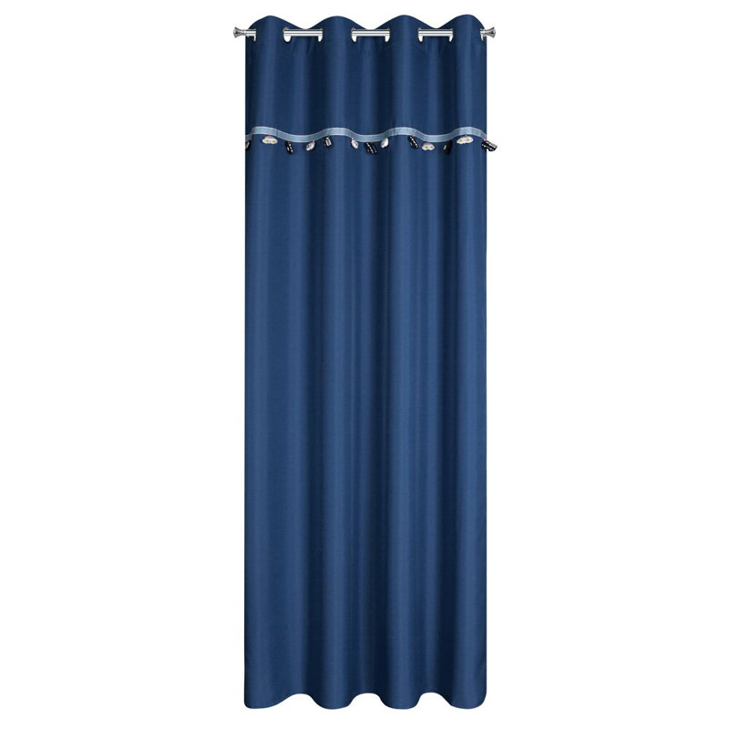 Car Polyester Standard Eyelet Curtain Panel, Blue
