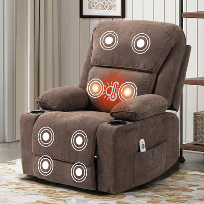 Fauteuil inclinable manuel inclinable avec massage à bascule Rocker (brun)