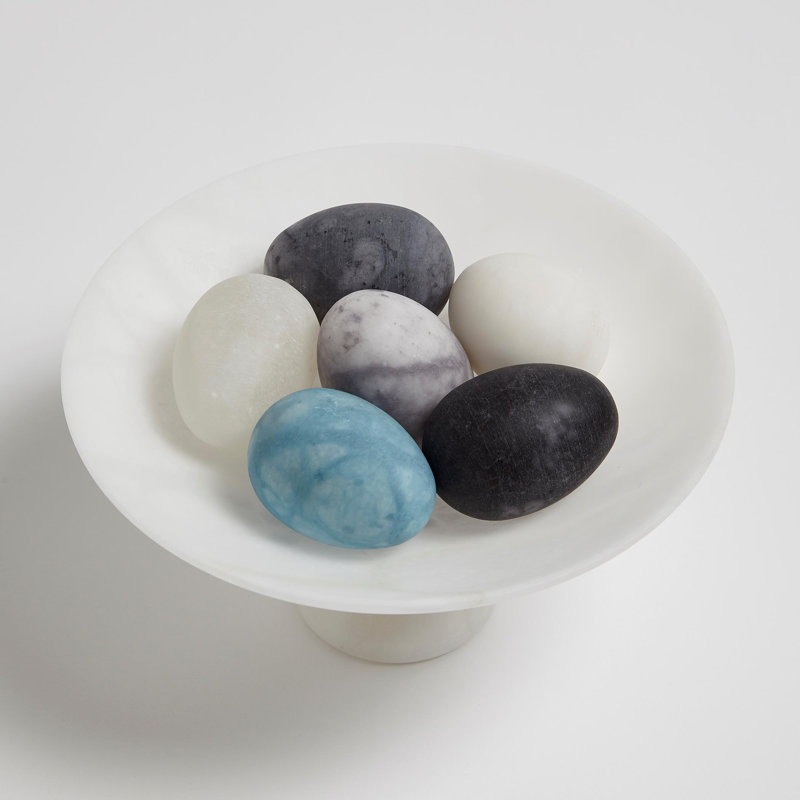 6 Piece Assorted Alabaster Egg Set