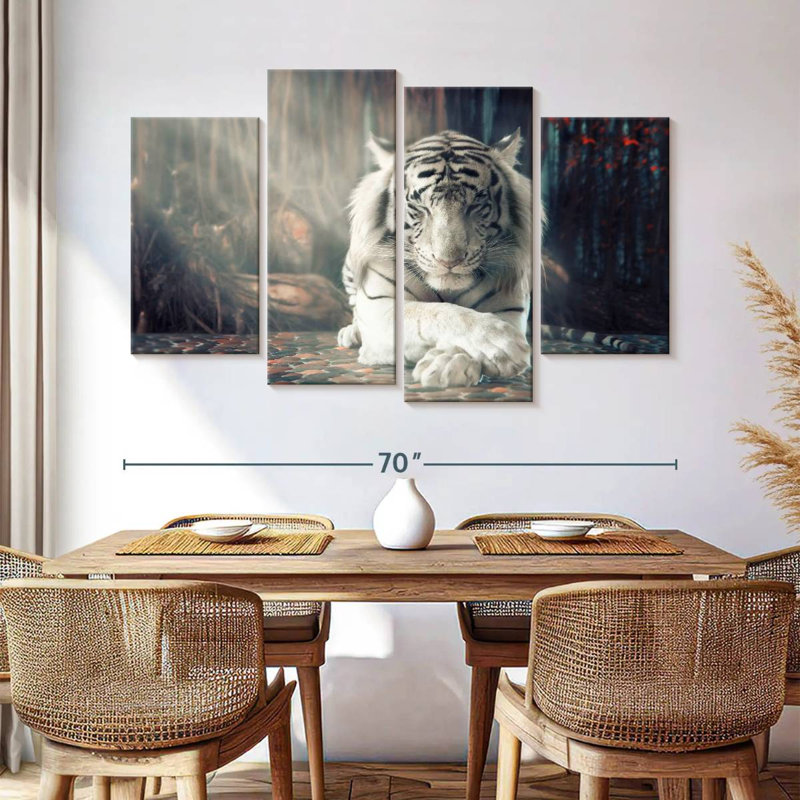 Humeur de tigre blanc, H 42 po x l 68 po