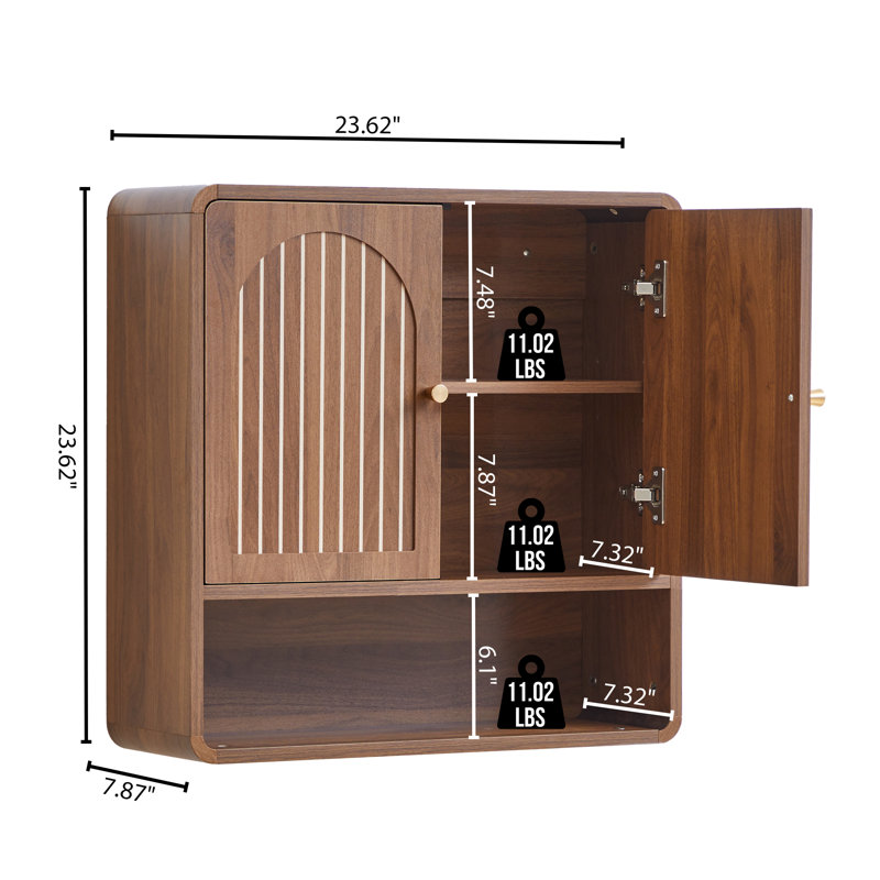 Armoire murale de salle de bain, Noyer