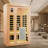 Low EMF, There is also a heating plate on the glass door, Hemlock wood Far-infrared indoor Two person sauna room