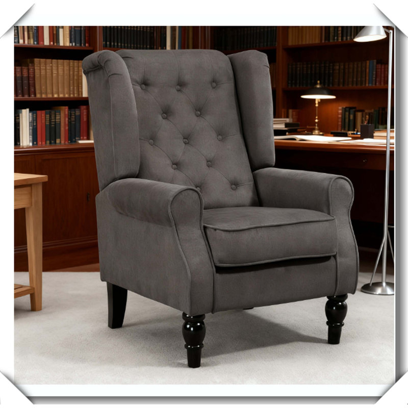 Accoudoirs en bois capitonnés Modern, Gris foncé
