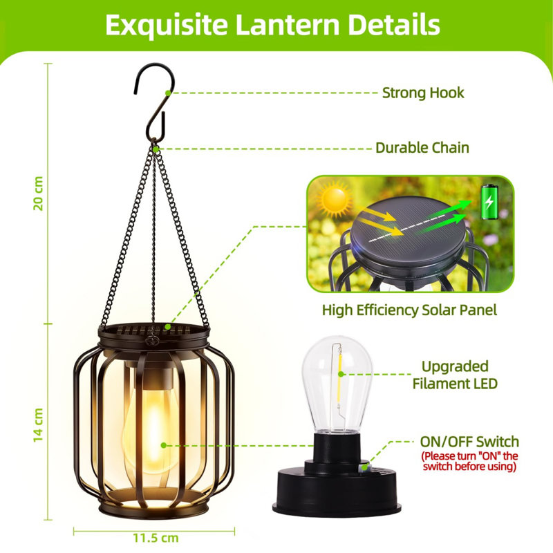 Solar Hanging Lanterns Outdoor Waterproof