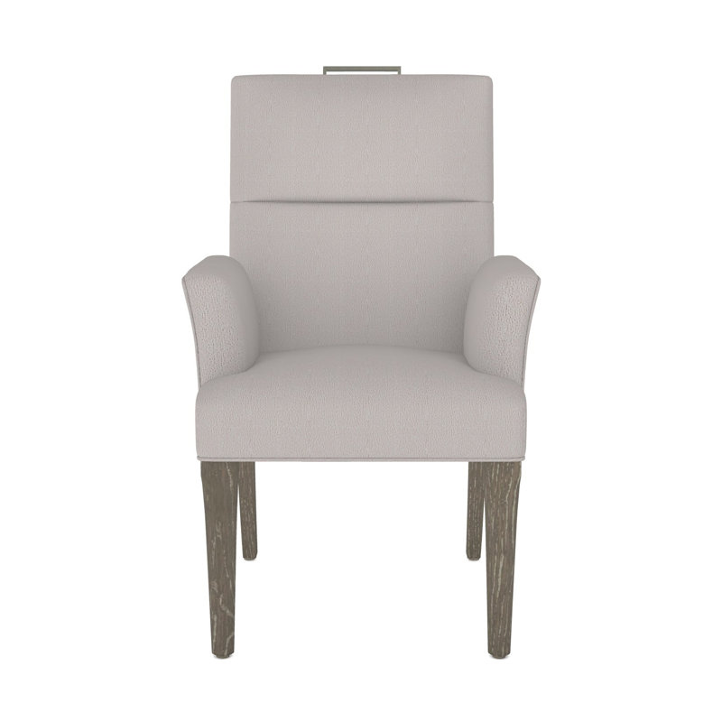 Thom Filicia Home Fabric Tight Back Arm Chair, Hampton, Navada Granite