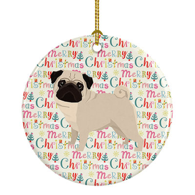 Ornement suspendu Pug Merry Christmas