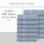 Ensemble de serviettes 12 pièces Willow - 100% coton peigné, qualité supérieure 630 g / m², bleu, ultra doux et très absorbant (12 serviettes de bain)-1833370077-1833370079