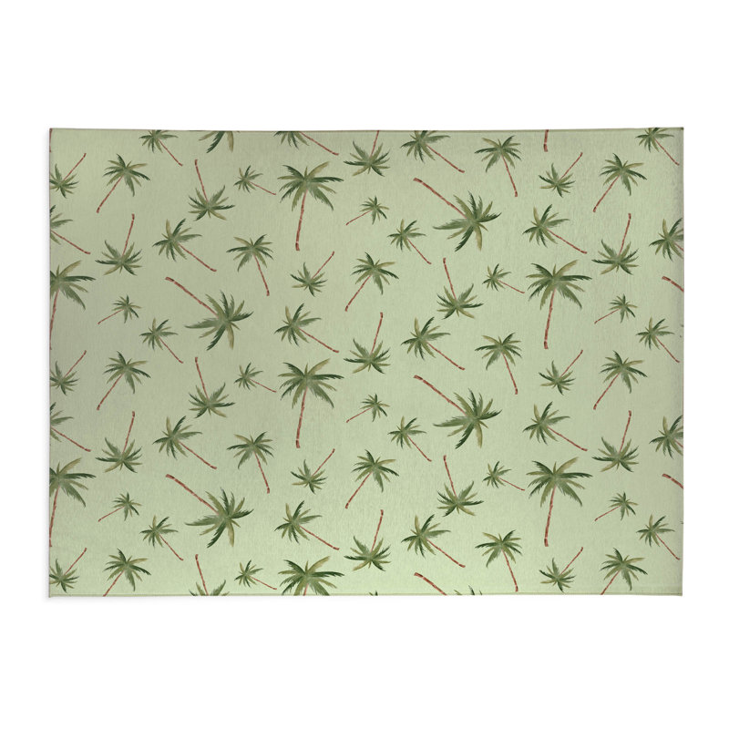 Tapis de cuisine antidérapant Summer Palms, Rectangle 4pi x 6 pi, Limette