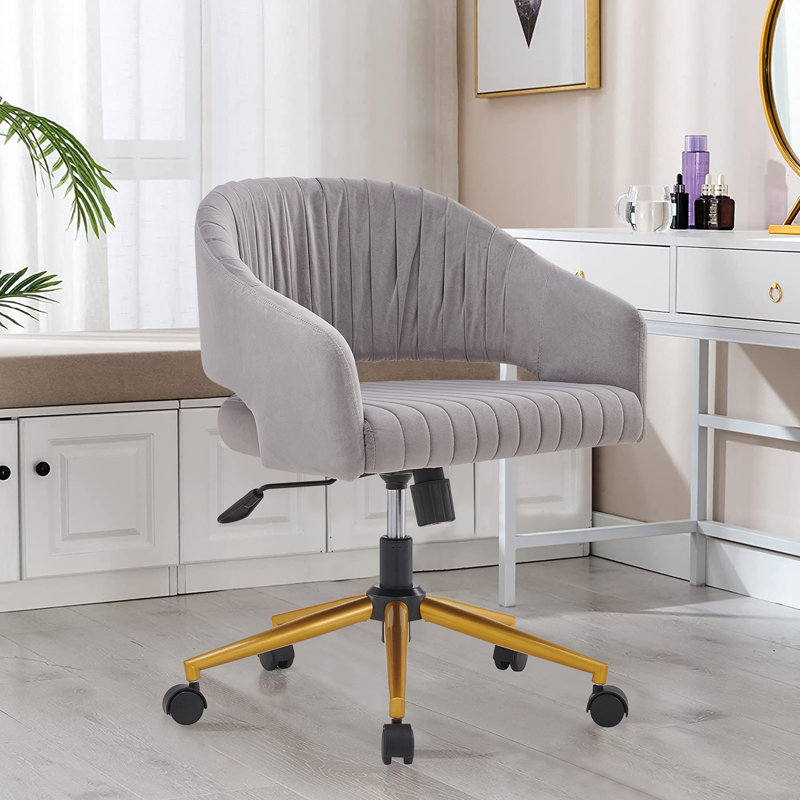 Velvet Task Chair, Gray