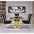 Rayni Rectangular Faux Marble Top with Stainless Steel Base Dining Table-973394804-973394805