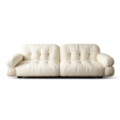 Canapé modulaire blanc en similicuir