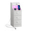 Narrow Bedside Cabinet with 3 Drawers & 2 Open Shelves, White-Brown Slim Nightstand with RGB LED Light & UK Charging Station 2AC/2USB, Wooden Corner Side Table for Bedroom Living Room Sofa Side, UK Plug-79699610