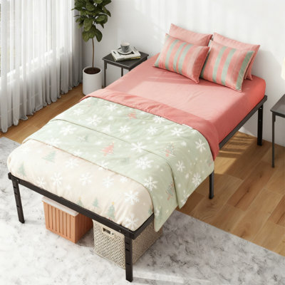 Loronda Size Metal Platform Bed with Headboard and Footboard by Ebern Designs