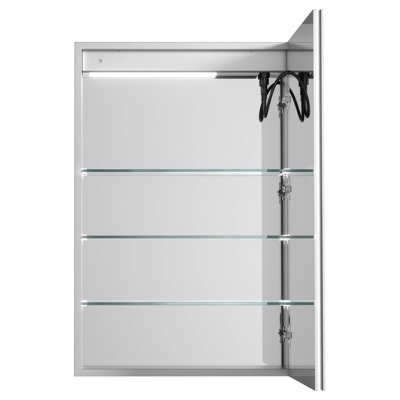 24 in. W x 36 in. H Rectangular Aluminum Medicine Cabinet with Mirror and Light, Dimmable, Anti-fog, Fully Assembled
