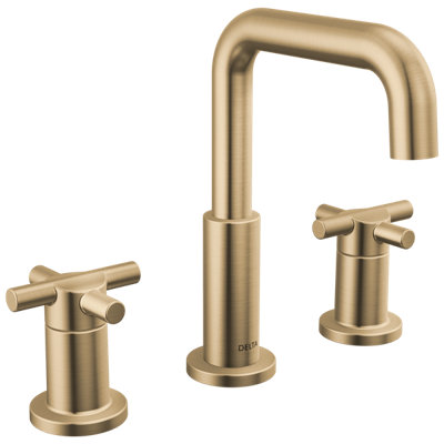 Nicoli Widespread Bathroom Faucet 3 Hole, 2-handle Bathroom Sink Faucet with Drain Assembly