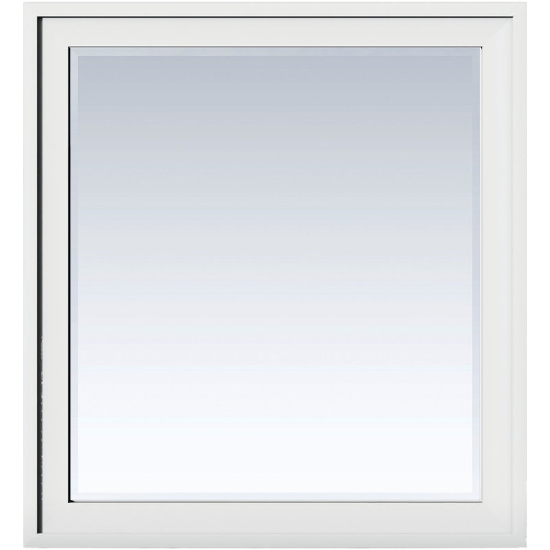 Addison Rectangle Wall Mirror, 39" x 36", Glossy White
