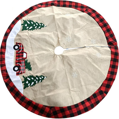 Jupe d'arbre de Noël 48 po, toile de jute à carreaux Buffalo