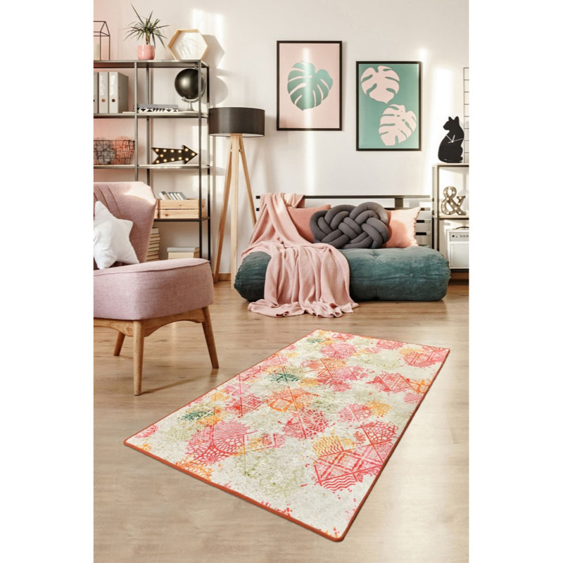 Durable Hall Carpet (2.6 x 6.6 ft) | 100% Polyester, Pile Height: 0.2 in, Total Thickness: 0.4 in | Antibacterial, Non-Slip Underside, Machine Washable | Ideal for Home Entryways, Elegant and Functional Design