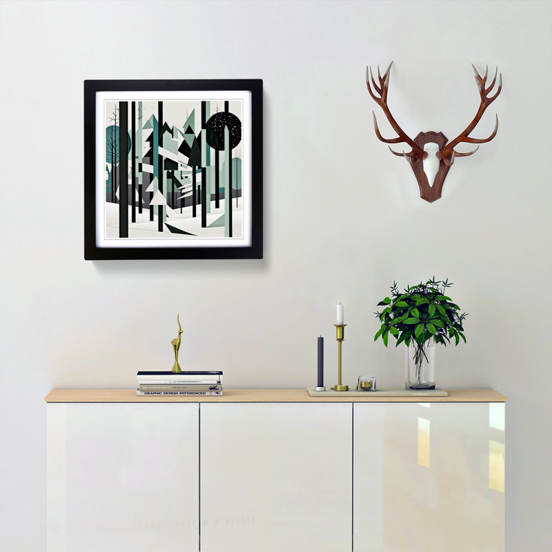 Single Picture Frame Print on Wood, Black Framed