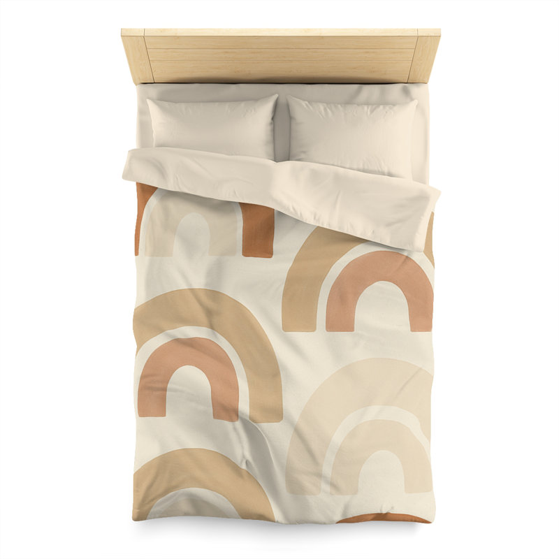 Microfiber Duvet Cover Boho Style, Design 50, Cream, Twin Duvet Cover