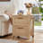Farmhouse Nightstand With Charging Station, End Tables Bedroom With 2 Large Drawers & 4 Thickened Table Legs-1241698781