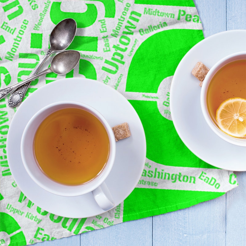Cotton Tea Towel Kitchen Towel, Green, Memphis