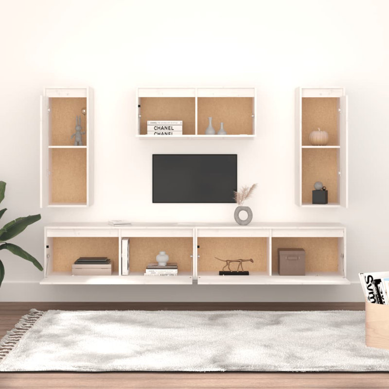 Georgel Unfinished Entertainment Centre, White