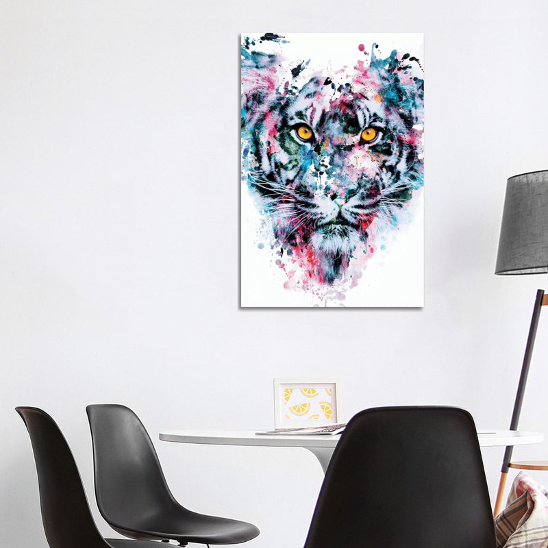 Tiger Blue by Riza Peker - Wrapped Canvas Painting, 101.6 cm H x 66.04 cm W x 1.91 cm D