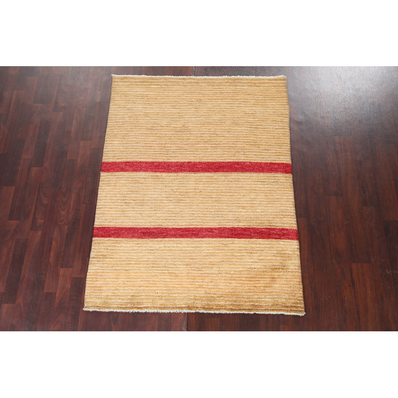 Striped Wool Gabbeh  Oriental Area Rug 5x6