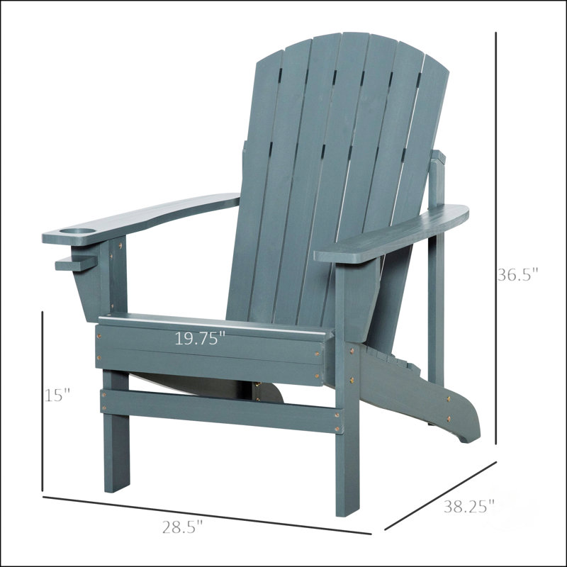 Chaise Adirondack en bois Outsunny