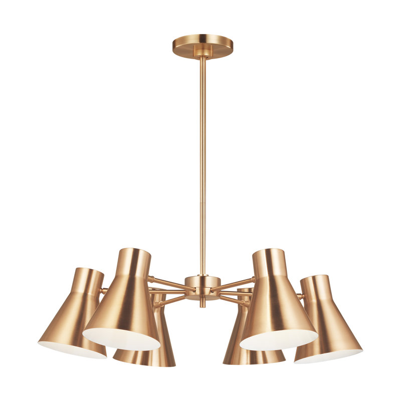 Lustre 6 lumières Anton, Laiton satiné