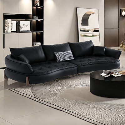 American retro minimalist curved sofa