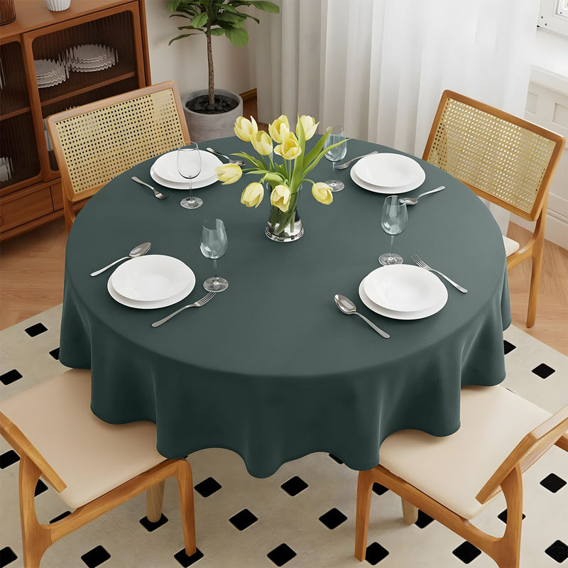 R-1PCBurgundy Polyester Tablecloth, Green, 323.4cm W x 323.4cm L