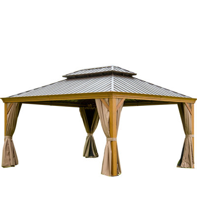 12'X16' Gazebo: Galvanized Steel Roof & Aluminum Frame For An Outdoor Gazebo With