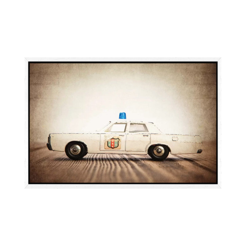 Police - Print on Canvas, 66.04 cm H x 45.72 cm W, White Framed