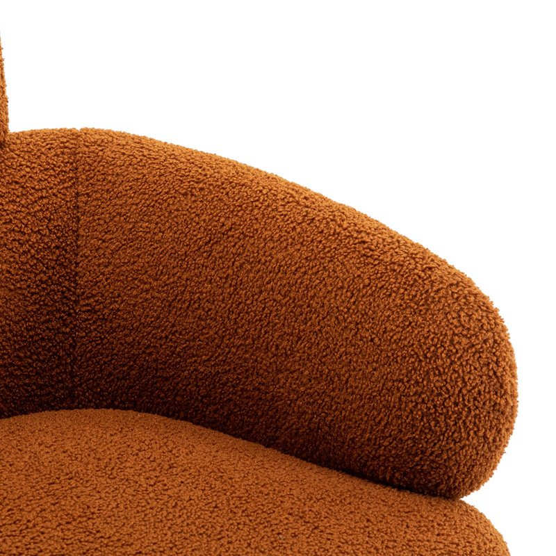 Fauteuil d'appoint pivotant en laine Adrein, Laine orange