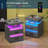 Keimar LED Nightstand with Charging Station, 2 Drawers End Table with Human Sensor 24 Colours Lights-1081628212