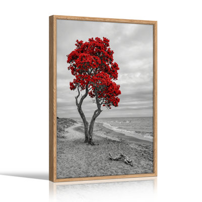 Red Tree Canvas Wall Art Oil Painting Print Set Of 1