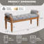 Banc rembourré en bois massif avec capitonnage à boutons et garniture cloutée Harrington-1337441127