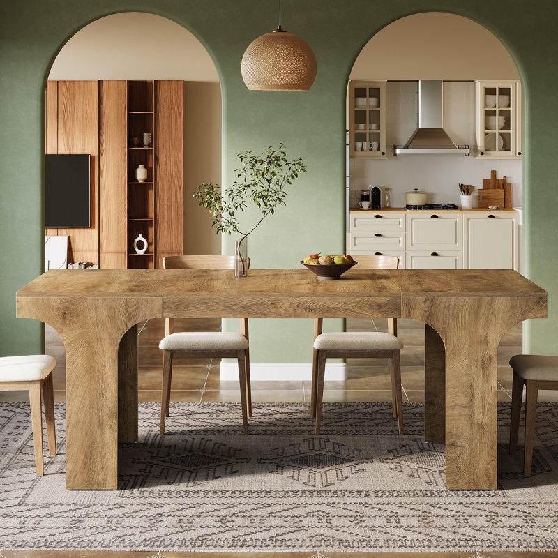 70.87 Inch Farmhouse Dining Table, Brown