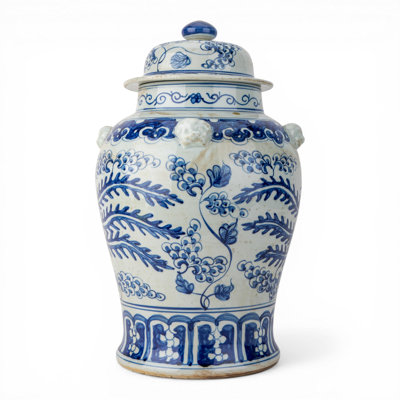 Pot en porcelaine bleue et blanche, 20 lb