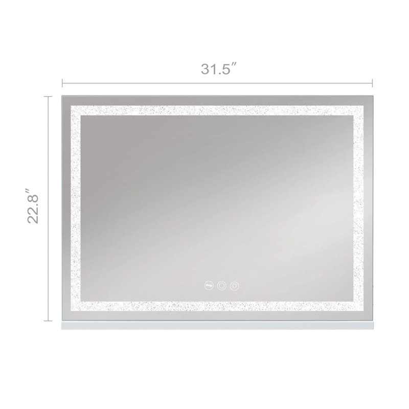LED Vanity Mirror With Lights – 3 Color Modes, USB Charging, Magnifier, Crushed Crystal Design